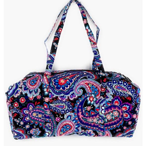 Vera Bradley Large Travel Duffel Quilted Cotton Haymarket Paisley